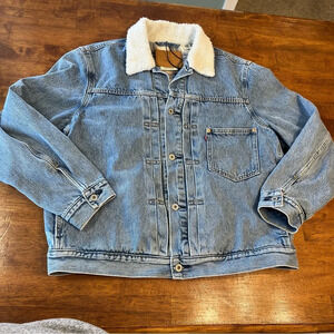 Signature by Levi Strauss Blue and Cream Bomber Jacket